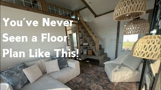 Tiny House with NEVER SEEN BEFORE Floor Plan HUGE LOFT Innovative Materials Tiny Home Tour 1080p [upl. by Weinstock]