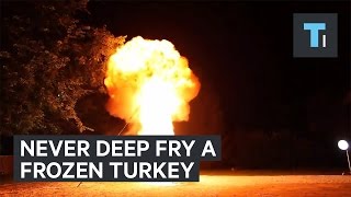 Never DeepFry A Frozen Turkey [upl. by Asillim]