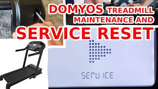 DOMYOS TREADMILL HOW TO RESET SERVICE MESSAGE MAINTENANCE LUBRICATION BELT TIGHTNESS DECATHLON [upl. by Chae]