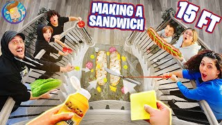 15 Foot SANDWICH Challenge Drop It to Make It Part 3 FV Family [upl. by Lasorella]