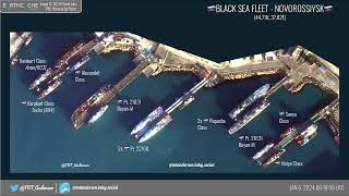 Satellite Images of Sevastopol Feodosia and Novorossiysk Most Black Sea Fleet Ships Dispersed [upl. by Freeborn]