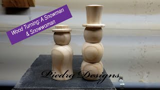 Wood Turning A Snowman amp Snowwoman [upl. by Carce546]