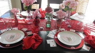 DIY Valentines Day Tablescape with items from Dollar Tree [upl. by Nesto495]