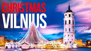 Christmas Europe Christmas market Vilnius Lithuania winter walk Xmas  New Year 2022 music video [upl. by Okia]