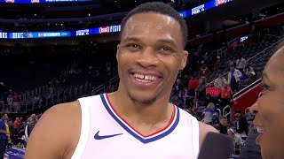 Russell Westbrook Reacts to Becoming 25th Player Ever to Score 25K Points [upl. by Oriaj892]