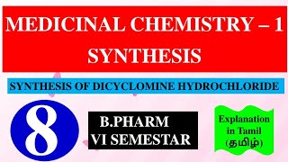 SYNTHESIS OF DICYCLOMINE HYDROCHLORIDE  MEDICINAL CHEMISTRY  1  B PHARM 4TH SEMESTER [upl. by Irtak]