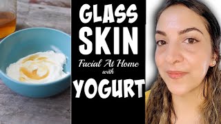 Glass Skin Facial At Home  Facial With Yoghurt Results will Shocked You 👍 [upl. by Hamilah]