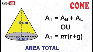 ÁREA TOTAL DO CONE geometria enem concurso encceja matemática cone [upl. by Eshelman]