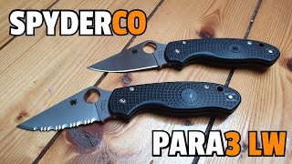 ✔ SPYDERCO PARA3 Leightweight  FRN  CTS BD1N  Vgl mit Para3 G10 u Para2 SPC223SBK SPC223PBK [upl. by Nosdivad]