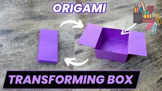 ORIGAMI TRANSFORMING BOX EASY TUTORIAL  DIY PAPER BOX FOR SMALL ITEMS  ORIGAMI FOLDING BOX CRAFT [upl. by Rebm]