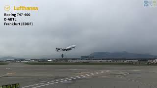 YVR Departures Lufthansa Old Livery Boeing 747400 DABTL Frankfurt EDDF RWY 08R [upl. by Irem]