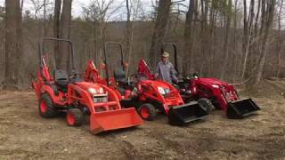 The Sub Compact Tractor Challenge  Mahindra Emax vs BX Kubota vs Kioti CS2210 [upl. by Ardaed]