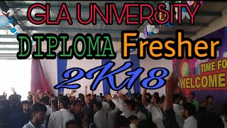 Gla University mathura Diploma fresher party  2nd year dance on stage  2018 [upl. by Ennaeiluj870]