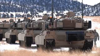 Joint Deployment Readiness Training  Soldiers Marching M1A1 Abrams Mock Combat Situations [upl. by Nnairet]