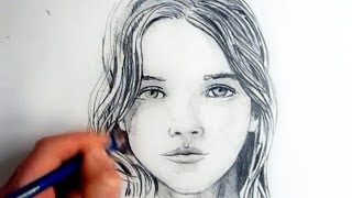 How To Draw A Female Face Step By Step [upl. by Idurt]