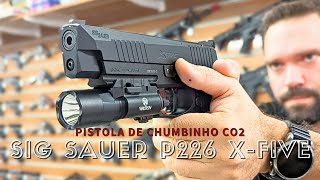 Pistola Sig Sauer P226 XFive Chumbinho Airgun 45mm Full Metal Blowback [upl. by Bunting]