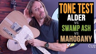 Alder vs Swamp Ash vs Mahogany  Guitar Body Wood Tone Test [upl. by Kassie]