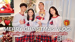 MERRY CHRISTMAS VLOG family time  opening presents  Vlogmas Day 24 [upl. by Attalanta898]