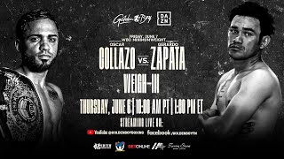 OSCAR COLLAZO VS GERARDO ZAPATA WEIGHIN [upl. by Kciredorb669]