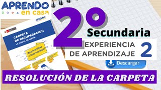 📕RESOLUCIÓN CARPETA DE RECUPERACIÓN APRENDO EN CASA EXPERIENCIA DE APRENDIZAJE 02 2°SECUNDARIA [upl. by Etienne676]