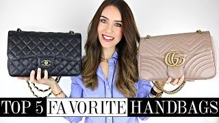 MY TOP 5 FAVORITE DESIGNER HANDBAGS  LOUIS VUITTON CHANEL GUCCI ETC [upl. by Neitsirhc774]