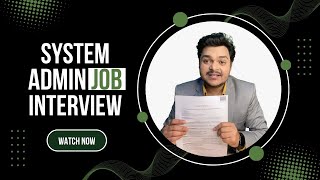 System Administrator Job Interview Preparation  Become System Administrator [upl. by Eibor]