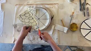 Pottery  Sgraffito Plate [upl. by Tice]