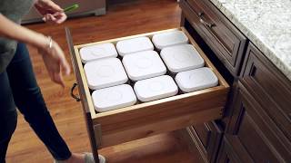 KraftMaid® Deep Drawer Organizer with OXO Canister Storage [upl. by Einnek]