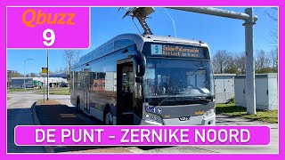 4K QBUZZ LIJN 9 DE PUNT  EELDE  GRONINGEN ZERNIKE NOORD  2023 [upl. by Gnuhc]