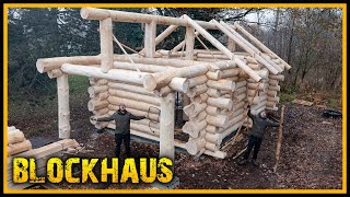 Das Blockhaus  Wir bauen das Dach Part 4  Blockhütte Naturstammhaus log cabin [upl. by Phare]