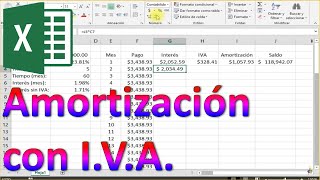 Cómo hacer una tabla de amortización para el cálculo de un préstamo con el IVA desglosado [upl. by Alyos730]