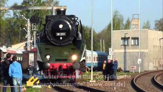 HD Reichsbahn Dampflok 18 201  the fastest operational steam locomotive in the world in Löbau [upl. by Xuagram]