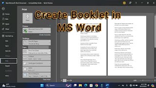 How to create a booklet in Ms Word [upl. by Idnew799]