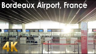 Bordeaux 4k walking tour  Bordeaux Airport Aéroport Mérignac  City Sounds treadmil virtual tour [upl. by Bilski]