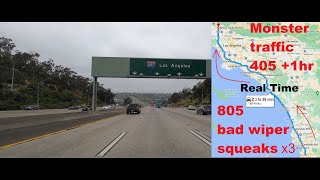 CA I805 Full Length San Diego south border to I405 Real Time 4K60 Northbound to North Los Angeles [upl. by Assillim]