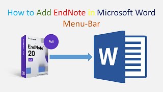 How to Add EndNote Toolbar in Microsoft Word [upl. by Eul]