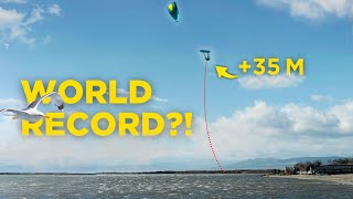 FLYING HIGH World Record of the HIGHEST Kitesurfing Jump [upl. by Acnoib528]