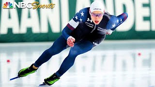 Jordan Stolzs deadly final lap in 1500 seals record third gold at speed skating worlds  NBC Sports [upl. by Naed]