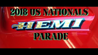 2018 NHRA US Nationals Mopar Hemi Challenge Parade SSAH 1968 Dodge Dart amp Plymouth Barracuda [upl. by Nomolos]