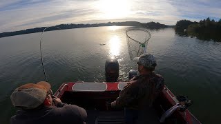 Fast trip coho salmon fishing Siltcoos Lake on the Oregon Coast [upl. by Buehrer]