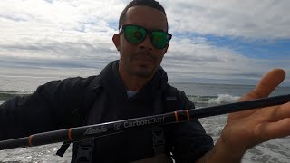 LAMIGLAS CARBON SURF Review1st time usage on NonStop Bluefish in the SURFLong Island fishing [upl. by Larimore]