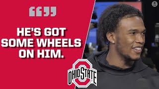 Garrett Wilson REVEALS whos faster between him and Chris Olave  NFL Combine  CBS Sports HQ [upl. by Beatrisa702]