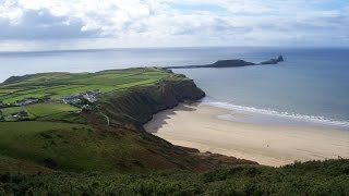 Worms Head amp Rhossili Bay Walk Scenery  Gower Peninsula Walks  Tour Wales Walking Holidays UK [upl. by Lipcombe]