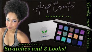 Adept Cosmetics ELEMENT 115 Eyeshadow Palette Swatches and 3 Looks [upl. by Seaver]