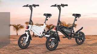 ANCHEER 14quot Folding Electric Bike 48V 374Wh Battery Electric Bike [upl. by Katerine]