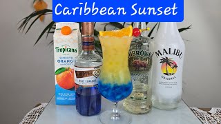 Caribbean Sunset cocktail recipe caribbean sunset cocktail recipe fyp howto drink vodka uk [upl. by Soutor]