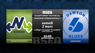 RSEQ D1 Basketball Masculin 🏀 SF Montmorency v Dawson 20240302 [upl. by Jann]