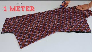 Very Easy Stylish Blouse Cutting and Stitching from Only 1 Meter pattern for beginners [upl. by Adekan252]