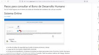 Consulta Bono de Desarrollo Humano – Beneficiarios Prestamos Pagos [upl. by Aiynat602]