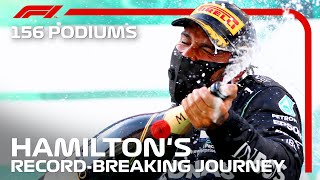 Lewis Hamiltons Journey To A RecordBreaking 156 F1 Podiums [upl. by Latyrc695]